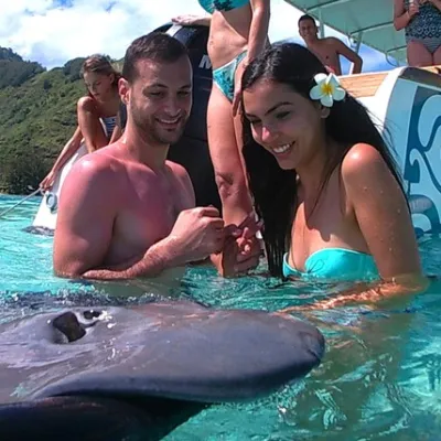 Zeynep Selvili et al. in a pool of water